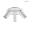 Deko-Light ceiling luminaire CAN TILT ROUND 3 flames, round, swivelling, rotatable GU10 IP20, white dimmable