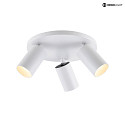 Deko-Light ceiling luminaire CAN TILT ROUND 3 flames, round, swivelling, rotatable GU10 IP20, white dimmable