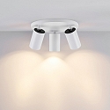 Deko-Light ceiling luminaire CAN TILT ROUND 3 flames, round, swivelling, rotatable GU10 IP20, white dimmable