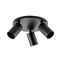 Deko-Light ceiling luminaire CAN TILT ROUND 3 flames, round, swivelling, rotatable GU10 IP20, black dimmable