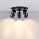 ceiling luminaire CAN TILT ROUND 3 flames, round, swivelling, rotatable GU10 IP20, black dimmable