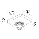 Luminaire de plafond CAN TILT BASE à 1 flamme, angulaire GU10 IP20, blanche gradable