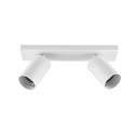 Luminaire de plafond CAN TILT BASE à 2 flammes, angulaire GU10 IP20, blanche gradable