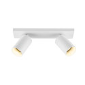 Luminaire de plafond CAN TILT BASE à 2 flammes, angulaire GU10 IP20, blanche gradable