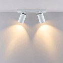 Luminaire de plafond CAN TILT BASE à 2 flammes, angulaire GU10 IP20, blanche gradable