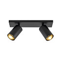 Deko-Light ceiling luminaire CAN TILT BASE / MIXN MATCH 2 flames, square, long GU10 IP20, deep black dimmable