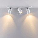 Luminaire de plafond CAN TILT BASE 3 flammes, angulaire GU10 IP20, blanche gradable