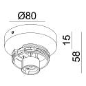 Luminaire de plafond CAN TILT BASE à 1 flamme, rond GU10 IP20, blanche gradable