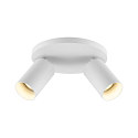Luminaire de plafond CAN TILT BASE à 2 flammes, rond GU10 IP20, blanche gradable