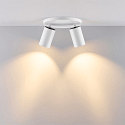 Luminaire de plafond CAN TILT BASE à 2 flammes, rond GU10 IP20, blanche gradable