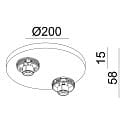 Luminaire de plafond CAN TILT BASE à 2 flammes, rond GU10 IP20, blanche gradable