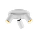 Luminaire de plafond CAN TILT BASE 3 flammes, rond GU10 IP20, blanche gradable