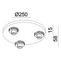 Luminaire de plafond CAN TILT BASE 3 flammes, rond GU10 IP20, blanche gradable