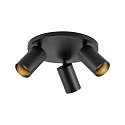 Deko-Light ceiling luminaire CAN TILT ROUND BASE  25CM / MIXN MATCH 3 flames, round GU10 IP20, deep black dimmable