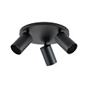Deko-Light ceiling luminaire CAN TILT ROUND BASE  25CM / MIXN MATCH 3 flames, round GU10 IP20, deep black dimmable