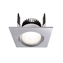 Deko-Light Recessed LED ceiling luminaire COB-68-350mA-SQUARE, current constant, 6W, 4000K, 45, brushed silver