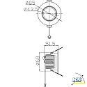 Deko-Light Plafonnier encastré COB-68-24V rond, constante de tension IP20, argent brossé gradable