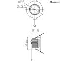 Deko-Light Plafonnier encastré COB-68-24V rond, constante de tension IP20, blanche gradable