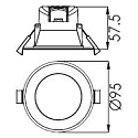 Recessed LED ceiling luminaire ACRUX 68, 7W 3000 / 4000 / 6000K 630lm 90°, dimmable, matt white