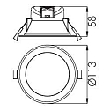 Recessed LED ceiling luminaire ACRUX 90, 9W 3000 / 4000 / 6000K 760lm 90°, dimmable, matt white