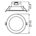Recessed LED ceiling luminaire ACRUX 120, 14.5W 3000 / 4000 / 6000K 1370lm 90°, dimmable, matt white