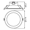 Recessed LED ceiling luminaire ACRUX 145, 17W 3000 / 4000 / 6000K 980m 90°, dimmable, matt white