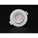 LED Sanierungs-Downlight SMD-68-230V-RUND, IP20, schwenkbar 36, dimmbar, 6.5W 3000K 540lm 45, verkehrsweiss
