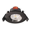 LED Sanierungs-Downlight SMD-68-230V-RUND, IP20, schwenkbar 36, dimmbar, 6.5W 2700K 510lm 45, verkehrsschwarz