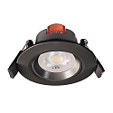 LED Sanierungs-Downlight SMD-68-230V-RUND, IP20, schwenkbar 36, dimmbar, 6.5W 3000K 540lm 45, verkehrsschwarz