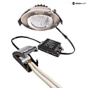 Deko-Light LED Sanierungs-Downlight DIONE IP44/IP20, 8.5W 2700K 750lm 36°, schwenkbar 30°, Quick-Terminal, dimmbar, nickel