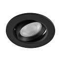 Deko-Light LED Einbaustrahler SURTUR TILT 68 DTW, IP44 IK06, � 8.5cm, 6W 1800-2700K 430lm 40�, CRi>90, Dim-To-Warm, schwenkbar, schwarz