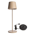 Lampe de table  accu BUNDLE CANIS lot de 1, avec chargeur IP65, beige, mat gradable
