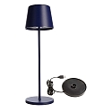 Lampe de table  accu BUNDLE CANIS lot de 1, avec chargeur IP65, mat, bleu cobalt gradable