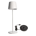 Lampe de table  accu BUNDLE CANIS lot de 1, avec chargeur IP65, mat, blanche gradable