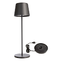 Lampe de table  accu BUNDLE CANIS lot de 1, avec chargeur IP65, gris fonc, mat gradable