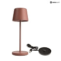 Lampe de table  accu BUNDLE CANIS MINI lot de 1, avec chargeur IP65, mat, terre cuite gradable