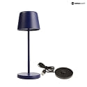 Lampe de table  accu BUNDLE CANIS MINI lot de 1, avec chargeur IP65, mat, bleu cobalt gradable