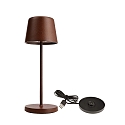 Lampe de table  accu BUNDLE CANIS MINI lot de 1, avec chargeur IP65, mat, rouille gradable