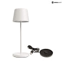 Lampe de table  accu BUNDLE CANIS MINI lot de 1, avec chargeur IP65, mat, blanche gradable