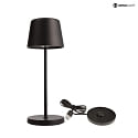 Lampe de table  accu BUNDLE CANIS MINI lot de 1, avec chargeur IP65, mat, noir gradable