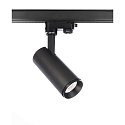 3-phase spot LUCEA 10 IP20, black, transparent dimmable