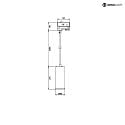 LED 3-Phasen-Pendelleuchte LUCEA TILT  DTW, 10W 1800-2700K 750lm, CRi >90, dim-to-warm, tiefschwarz