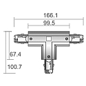 Deko-Light Zubehr fr 3-Phasen-Schienensystem D LINE - T-Verbinder links-links-rechts mit Wechselmechanik, 220-240V AC / 50-60Hz, Grau