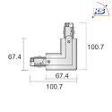 Deko-Light Connettore a L trifase D LINE sinistra-destra con meccanismo intercambiabile, Grigio