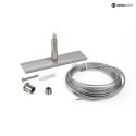 Deko-Light Zubehör für 3-Phasen Schienensystem D LINE Seilabhängungshalter Mini mit 5,0m Abhängeseil, grau