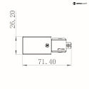 Deko-Light Alimentation monophasé D ONE gauche, noir