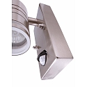 Deko-Light Wall luminaire ZILLY II DOWN, 35W, with motion detector, GU10, 220-240V, IP44, stainless steel, silver