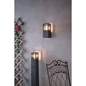 Deko-Light Auenwandleuchte FACADO II  ECKIG, IP65, E27, durchverdrahtet, Alu-Druckguss / PC, dunkelgrau / rauch-getnt, klar