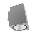 wall luminaire SHORELINE PRO SQUARE 140 DOWN 1 flame, square, CCT Switch IP65, light grey dimmable