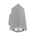 wall luminaire PRO SQUARE 100 UP&DOWN 2 flames, square, CCT Switch IP65, light grey dimmable